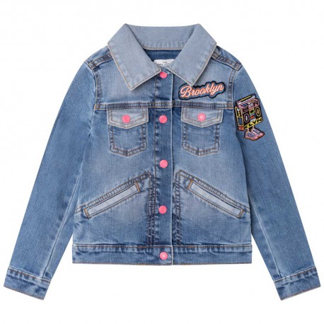 Jeansowa kurtka dla dziewczynki Marc Jacobs 005355 - A - przejściowe kurtki dla dzieci