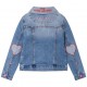 Jeansowa kurtka dla dziewczynki Marc Jacobs 005355 - B - przejściowe kurtki dla dzieci