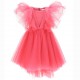Malinowa sukienka dla dziewczynki Monnalisa 005362 - A - tiulowe sukienki dla dzieci