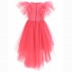 Malinowa sukienka dla dziewczynki Monnalisa 005362 - B - tiulowe sukienki dla dzieci