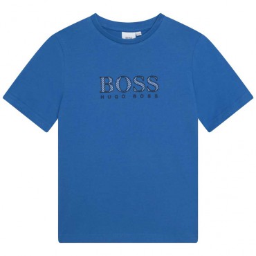 Niebieska koszulka dla chłopców Hugo Boss 005374
