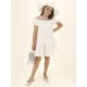 Wizytowa sukienka dla dziewczynki Monnalisa 005396 - B - białe sukienki dla dzieci