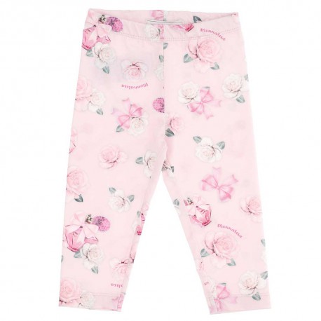 Różowe legginsy niemowlęce Monnalisa 005404 - A - legginsy dla dziewczynek