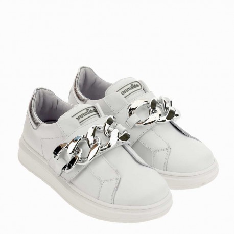 Białe sneakersy dla dziewczynki Monnalisa 005410 - A - oryginalne buty dla dzieci
