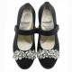 Czarne pantofle dla dziewczynki Monnalisa 005411 - E - buty na obcasie dla dziecka