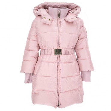 Zimowa kurtka dla dziewczynki Monnalisa 005431 - A - różowe ocieplone kurtki dla dzieci
