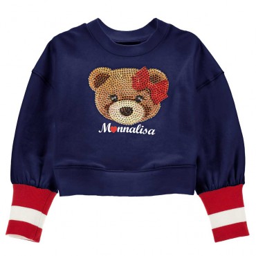 Granatowa bluza dla dziewczynki Monnalisa 005451