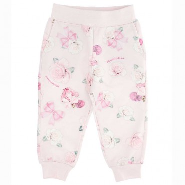 Dresy niemowlęce dla dziewczynki Monnalisa 005457 - A - sportowe spodnie dla dzieci