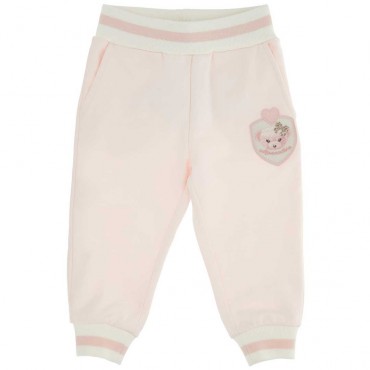 Dziewczęce spodnie dla niemowląt Monnalisa 005458 - A - dresy niemowlęce dla dziewczynek