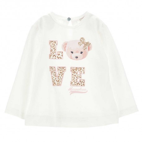 Koszulka dla małej dziewczynki Monnalisa 005463 - A - bluzki dla niemowląt