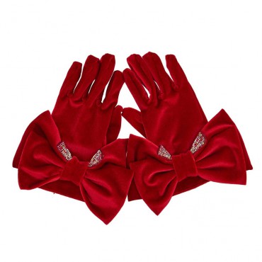 Czerwone rękawiczki dziewczęce Monnalisa 005465