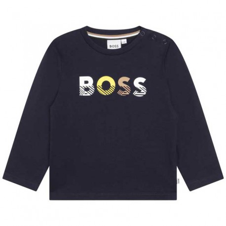 Koszulka niemowlęca dla chłopczyka Boss 005474 - A - bluzki chłopiece dla niemowlaka