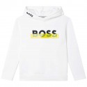 Biała bluza z kapturem dla chłopca Boss 005481