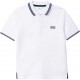 Biała koszulka polo dla chłopca Hugo Boss 005482 - A - eleganckie polówki dla dzieci i nastolatków