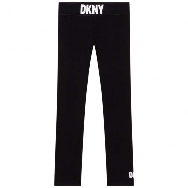 Czarna legginsy dla dziewczynki DKNY 005488 - A - modne legginsy dla dzieci