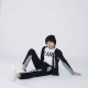 Czarne spodnie dla chłopca Karl Lagerfeld 005500 - B - dresy dla dzieci