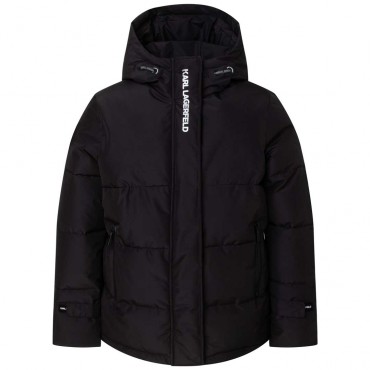 Czarna kurtka dla chłopca Karl Lagerfeld 005504 - A - zimowe kurtki dla dzieci i nastolatków