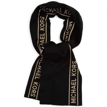 Czarny szalik dziewczęcy Michael Kors 005520 - A - markowe szaliki dla dzieci
