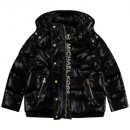 Ciepła kurtka dla dziewczynki Michael Kors 005525 - A - czarne, zimowe kurtki dla dzieci i nastolatek - sklep internetowy