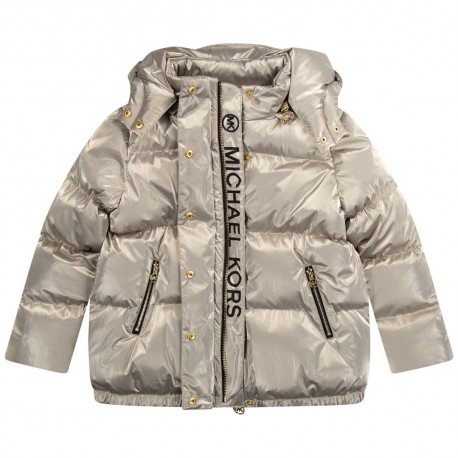 Złota kurtka dla dziewczynki Michael Kors 005526 - A - ciepłe, zimowe kurtki dla dzieci i młodzieży