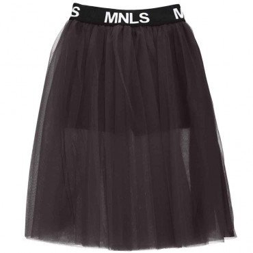 Czarna spódnica dla dziewczynki Monnalisa 005537 - A - tiulowe spódnice midi dla dzieci