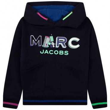 Bluza z kapturem dla chłopca Marc Jacobs 005550 - A - ekskluzywne bluzy dla dzieci