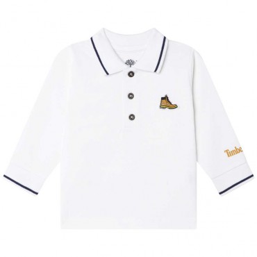 Polo niemowlęce dla chłopca Timberland 005554 - A - białe koszulki dla dzieci