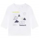 Niemowlęca koszulka dla chłopca Timberland 005558 - A - białe, ekologiczne bluzki z nadrukiem dla maluchów