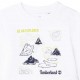 Niemowlęca koszulka dla chłopca Timberland 005558 - C - białe, ekologiczne bluzki z nadrukiem dla maluchów