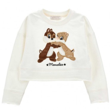 Jasna bluza dla dziewczynki Monnalisa 005590 - A - bajkowe bluzy dla dzieci