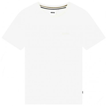 Biały t-shirt dla chłopca Hugo Boss 005608
