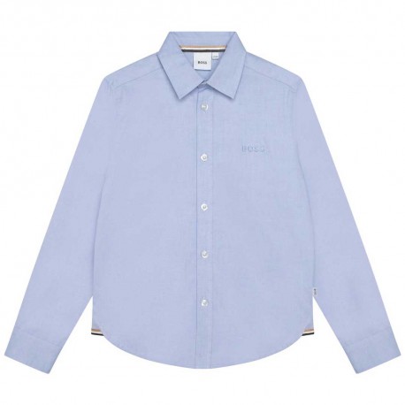 Niebieska koszula dla chłopca Boss 005613 - A - eleganckie koszule dla dzieci i nastolatek