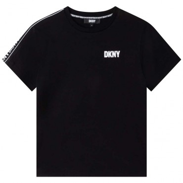 Czarny t-shirt dla chłopca DKNY 005616 - A - ekskluzywne koszulki dla dzieci i nastolatków