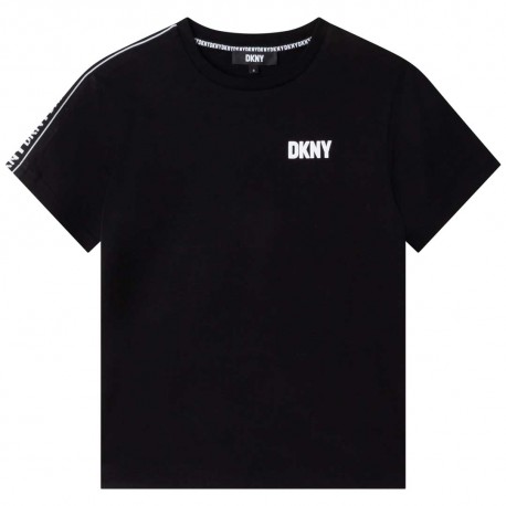 Czarny t-shirt dla chłopca DKNY 005616 - A - ekskluzywne koszulki dla dzieci i nastolatków