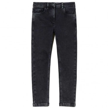 Czarne jeansy dla dziewczynki Twin Set 005622 - A - jeansy slim fit dla dzieci