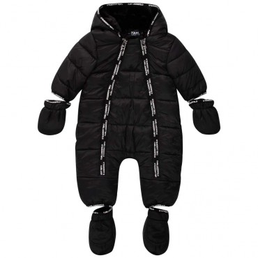 Czarny kombinezon niemowlęcy Karl Lagerfeld 005637 - A - zimowe kombinezony dla niemowląt