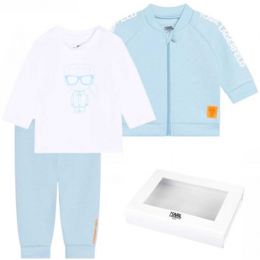 Komplet niemowlęcy chłopięcy Karl Lagerfeld 005640 - A -ekskluzywne dresy dla niemowląt