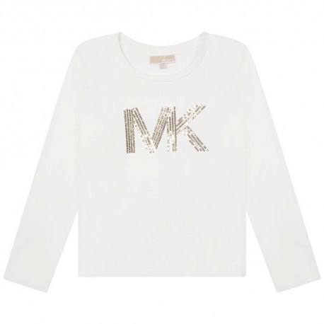 Biała koszulka dziewczęca Michael Kors 005650 - A - bluzki dziewczęce