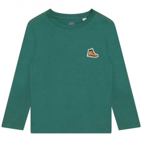 Zielona koszulka dla chłopca Timberland 005658 - A - bluzki z długim rękawem, bawełniane