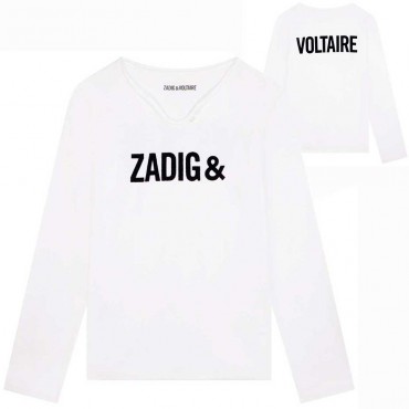 Biała koszulka chłopięca Zadig&Voltaire 005663 - A - bluzki i koszulki dla dzieci i młodzieży - sklep internetowy euroyoung.pl