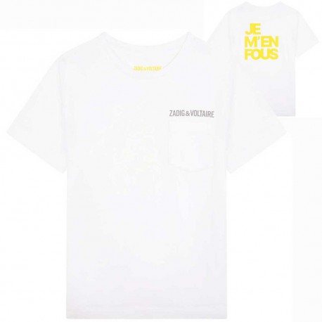 Biały t-shirt chłopięcy Zadig&Voltaire 005665 - A - koszulki i bluzki dla dzieci i nastolatków - sklep internetowy