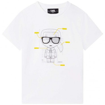 Biały t-shirt dla chłopca Karl Lagerfeld 005677