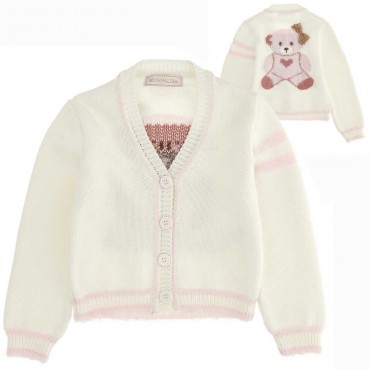 Sweter niemowlęcy dla dziewczynki Monnalisa - A - 005694 - piękne kardigany dla maluchów