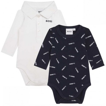 Body niemowlęce komplet 2 szt Hugo Boss 005701 - A - oryginalne ubranka dla niemowląt - sklep internetowy
