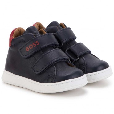 Wysokie sneakersy dla chłopca Hugo Boss 005707 - A - buty dla dzieci na rzepy