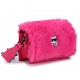 Różowa torebka dziewczęca Karl Lagerfeld 005751 - C - lakierowane torebki z futrzaną klapą