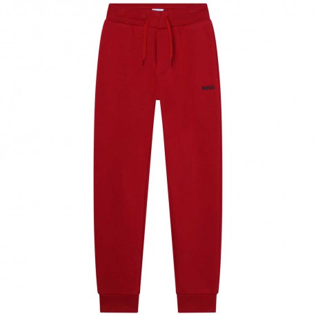 Czerwone spodnie dla chłopca Hugo Boss 005792 - A - markowe dresy dla dzieci