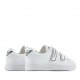 Białe buty dziecięce na rzepy EA7 005801 - B - sportowe sneakersy dla chłopców i dziewczynek
