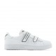 Białe buty dziecięce na rzepy EA7 005801 - C - sportowe sneakersy dla chłopców i dziewczynek