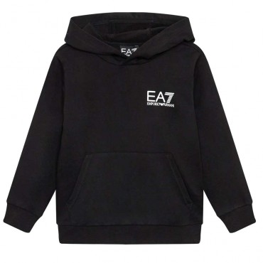 Czarna bluza dla chłopca EA7 Emporio Armani 005807 - A - bluzy z kapturem dla dzieci i nastolatków